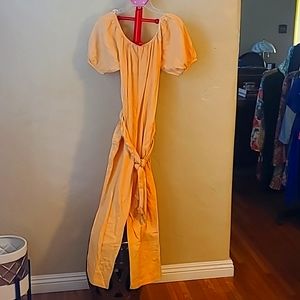 Free People Puff Sleeve One Piece in Cantaloupe XS.